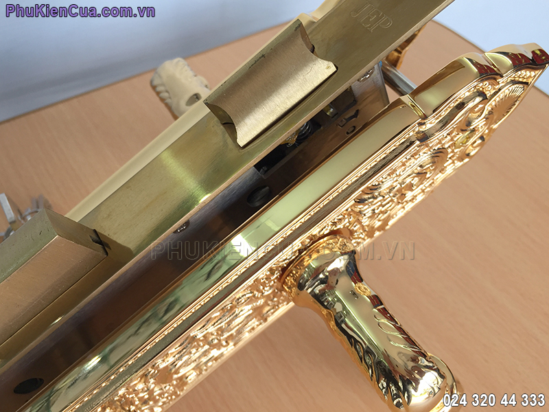 Khóa tay gạt cửa gỗ mạ vàng JP-801-24K - ảnh 3